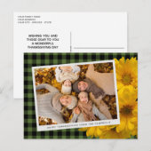 Aangepaste Thanksgiving groet op geruite patroon Briefkaart (Voorkant / Achterkant)