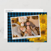 Aangepaste Thanksgiving groet op geruite patroon Briefkaart (Voorkant / Achterkant)