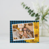 Aangepaste Thanksgiving groet op geruite patroon Briefkaart (Staand voorkant)