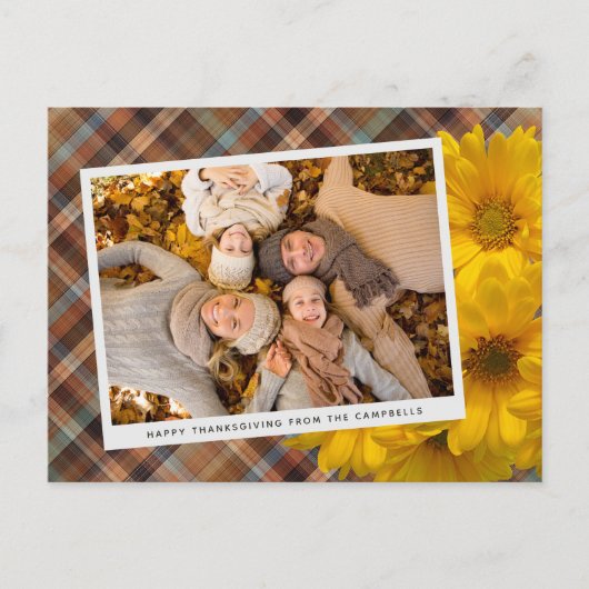 Aangepaste Thanksgiving groet op Plaid vakantie Briefkaart (Voorkant)