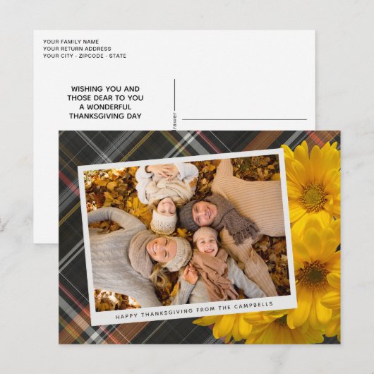 Aangepaste Thanksgiving groet op Plaid vakantie Ka Briefkaart (Voorkant / Achterkant)