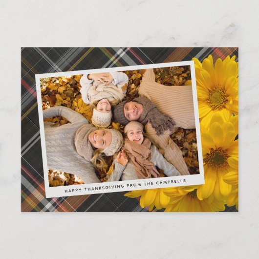 Aangepaste Thanksgiving groet op Plaid vakantie Ka Briefkaart (Voorkant)