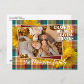 Aangepaste Thanksgiving groet op Plaid vakantie Ka Briefkaart (Voorkant / Achterkant)