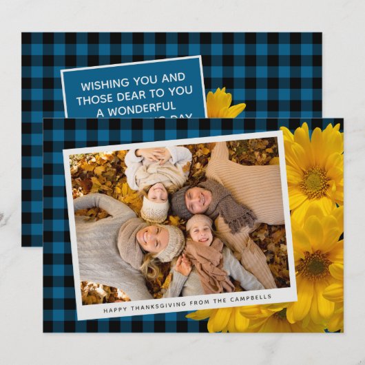 Aangepaste Thanksgiving groet op Plaid vakantie Ka Feestdagenkaart (Voorkant / Achterkant)