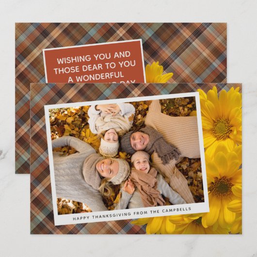 Aangepaste Thanksgiving groet op Plaid vakantie Ka Feestdagenkaart (Voorkant / Achterkant)