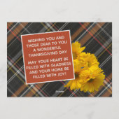 Aangepaste Thanksgiving groet op Plaid vakantie Ka Feestdagenkaart (Achterkant)