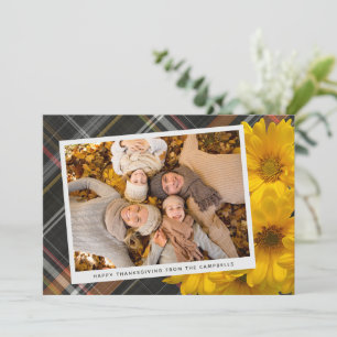 Aangepaste Thanksgiving-groet op plaid vakantiekaa Feestdagenkaart
