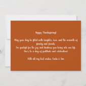 Aangepaste Thanksgiving Groeten Kaart (Achterkant)