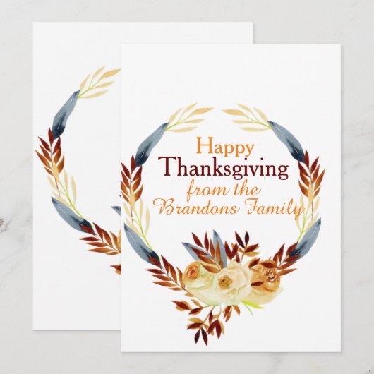 Aangepaste Thanksgiving Herfstbladeren Vakantiekaa Save The Date (Voorkant / Achterkant)