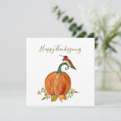 Aangepaste Thanksgiving Hummingbird en pompoen Kaart (Staand voorkant)