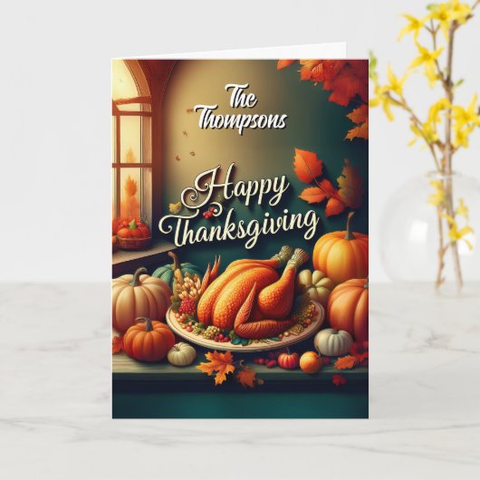 Aangepaste Thanksgiving Kaart (Gele Bloem)