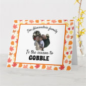 Aangepaste thanksgiving kalkoen foto seizoen om te kaart (Gele Bloem)