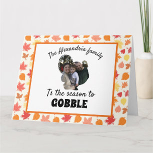 Aangepaste thanksgiving kalkoen foto seizoen om te kaart