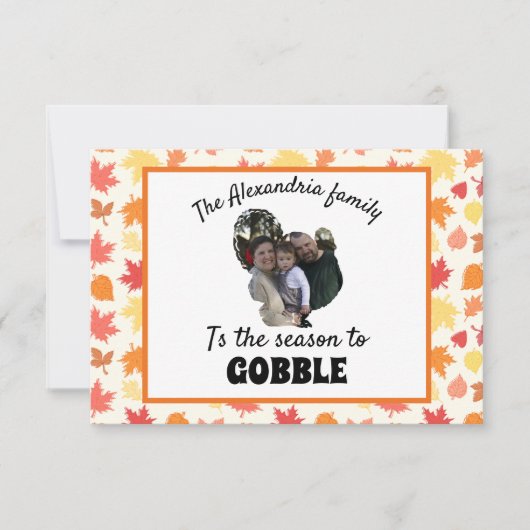 Aangepaste thanksgiving kalkoen foto seizoen om te kaart (Voorkant)