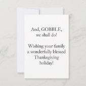 Aangepaste thanksgiving kalkoen foto seizoen om te kaart (Achterkant)