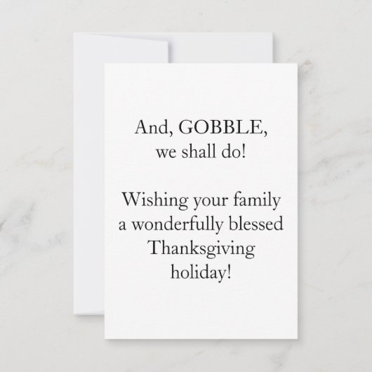 Aangepaste thanksgiving kalkoen foto seizoen om te kaart (Achterkant)