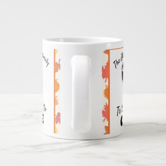 Aangepaste Thanksgiving kalkoenfotoseizoen om te k Grote Koffiekop (Achterkant)