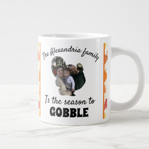 Aangepaste Thanksgiving kalkoenfotoseizoen om te k Grote Koffiekop
