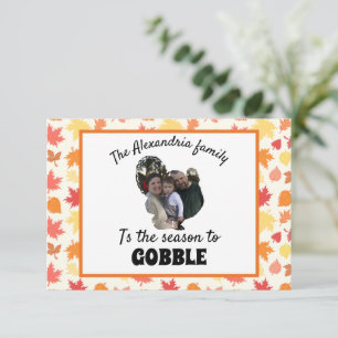 Aangepaste Thanksgiving kalkoenfotoseizoen om te k Kaart