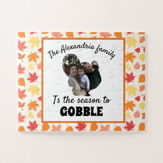 Aangepaste Thanksgiving kalkoenfotoseizoen om te k Legpuzzel (Horizontaal)