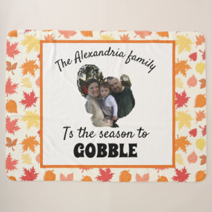 Aangepaste Thanksgiving kalkoenfotoseizoen om te k Sherpa Deken