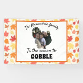 Aangepaste Thanksgiving kalkoenfotoseizoen om te k Spandoek (Horizontaal)