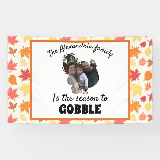 Aangepaste Thanksgiving kalkoenfotoseizoen om te k Spandoek (Horizontaal)