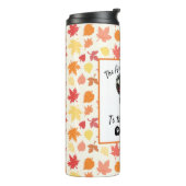 Aangepaste Thanksgiving kalkoenfotoseizoen om te k Thermosbeker (Gedraaid links)