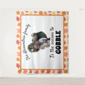 Aangepaste Thanksgiving kalkoenfotoseizoen om te k Wandkleed (Voorkant)