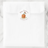 Aangepaste Thanksgiving kolibrie Ronde Sticker (Tas)