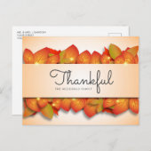 Aangepaste Thanksgiving met ventilatorbladeren Briefkaart (Voorkant / Achterkant)
