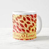 Aangepaste THANKSGIVING najaar Herfst bladeren Grote Koffiekop (Voorkant rechts)