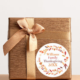 Aangepaste Thanksgiving najaar Wreath Ronde Sticker