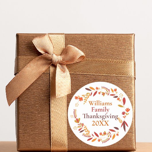 Aangepaste Thanksgiving najaar Wreath Ronde Sticker