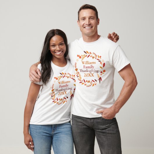 Aangepaste Thanksgiving najaar Wreath T-shirt (Unisex)