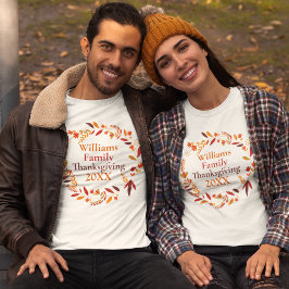 Aangepaste Thanksgiving najaar Wreath T-shirt