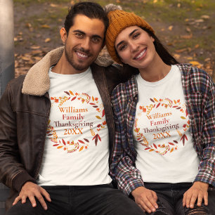 Aangepaste Thanksgiving najaar Wreath T-shirt