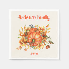 Aangepaste Thanksgiving Oranje Pompoenen Herfstbla Servet