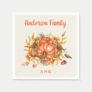 Aangepaste Thanksgiving Oranje Pompoenen Herfstbla Servet