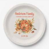 Aangepaste Thanksgiving Oranje pompoenen Papieren Bordje (Voorkant)