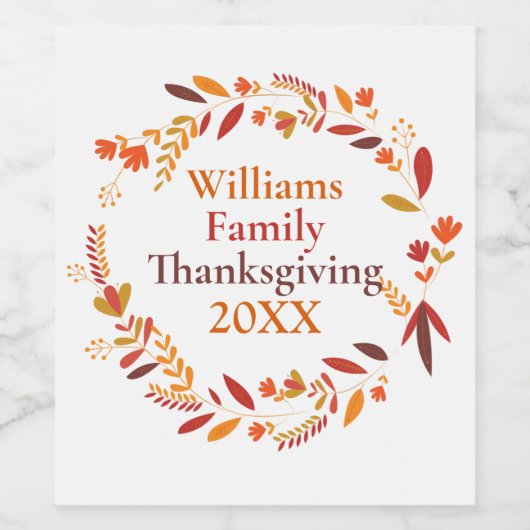 Aangepaste Thanksgiving Partij Herfst adem Wijn Etiket (Enkel label)