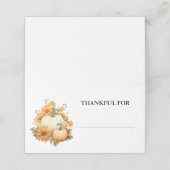 Aangepaste Thanksgiving Plaats kaart Zitplaatsen A Plaatskaartje (Buitenkant ongevouwen)