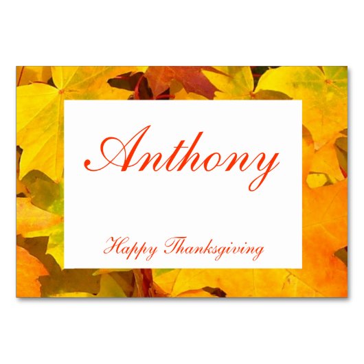 Aangepaste Thanksgiving Plaats kaarten Alle blader (Achterkant)