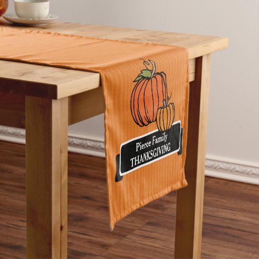 Aangepaste Thanksgiving pomkinTable Runner Korte Tafelloper (Voorbeeld)
