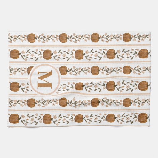 Aangepaste Thanksgiving Pompoen Bloemschotel Handd Theedoek (Horizontaal)