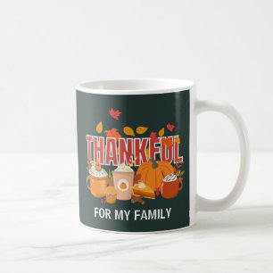 Aangepaste Thanksgiving pompoen DANKBARE familie Koffiemok