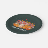 Aangepaste Thanksgiving pompoen DANKBARE familie Papieren Bordje (Gekanteld)