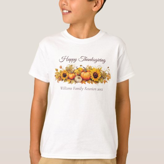 Aangepaste Thanksgiving Pompoen Herfst Partij Kind T-shirt (Voorkant)
