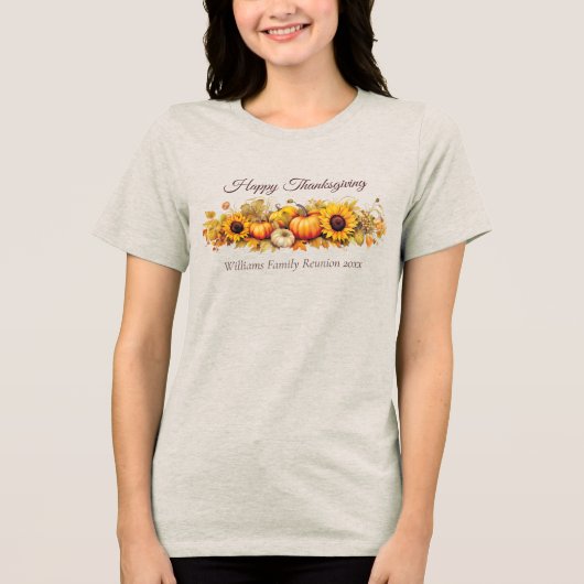 Aangepaste Thanksgiving Pompoen Herfst Vrouwen Tri-Blend Shirt (Voorkant)