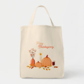 Aangepaste Thanksgiving pompoenen Tote Bag (Voorkant)